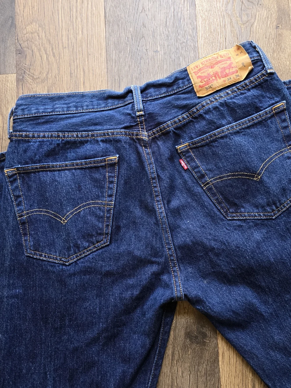Levi's Men's 501 Dark Blue Straight Leg Jeans